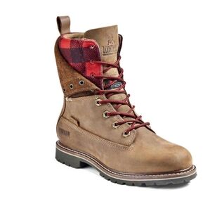 Kodiak BRALORNE leather boots plaid tan sz 7 waterproof winter cabincore hiking